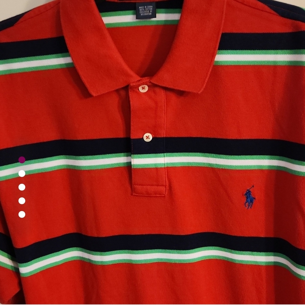 Polo by Ralph Lauren Red and Blue Classic Polo Shirt